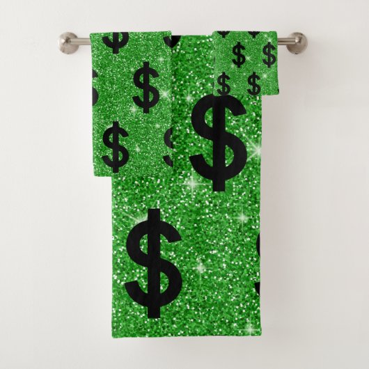 Black Dollar Sign Money Entrepreneur Wall Street Bad Handdoek (Insitu)