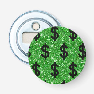 Black Dollar Sign Money Entrepreneur Wall Street Button Flesopener