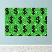 Black Dollar Sign Money Entrepreneur Wall Street Canvas Afdruk (Insitu (Houten vloer))