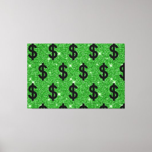 Black Dollar Sign Money Entrepreneur Wall Street Canvas Afdruk (Voorkant)