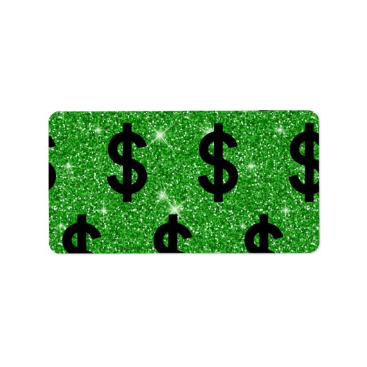 Black Dollar Sign Money Entrepreneur Wall Street Etiket (Voorkant)