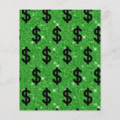 Black Dollar Sign Money Entrepreneur Wall Street Flyer (Achterkant)