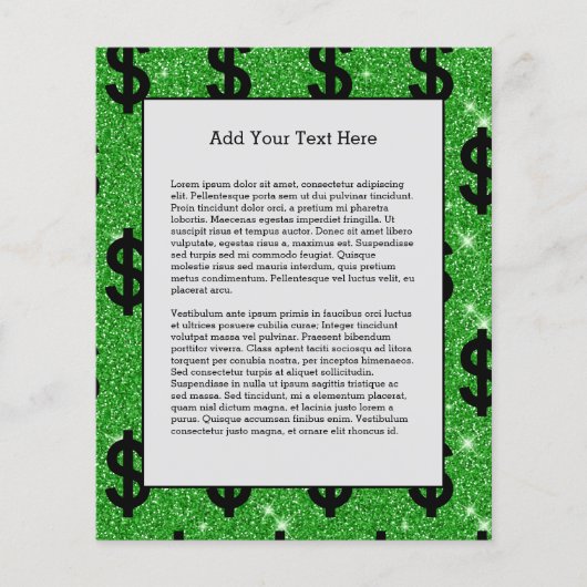 Black Dollar Sign Money Entrepreneur Wall Street Flyer (Voorkant)