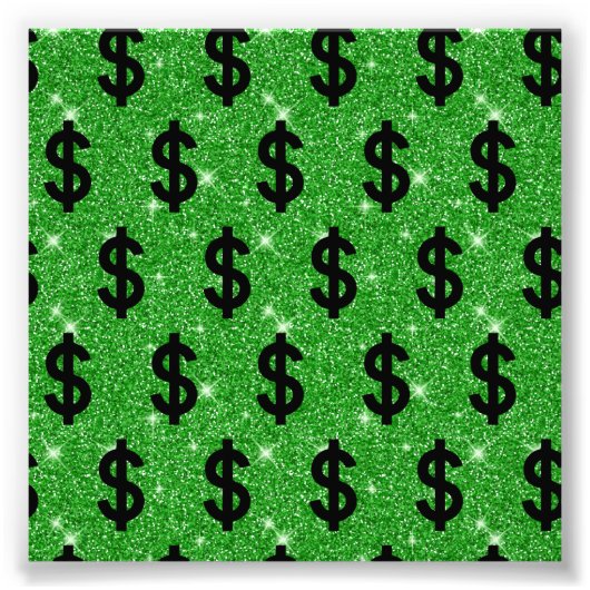 Black Dollar Sign Money Entrepreneur Wall Street Foto Afdruk (Voorkant)