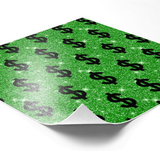 Black Dollar Sign Money Entrepreneur Wall Street Foto Afdruk (Hoek)