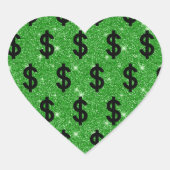 Black Dollar Sign Money Entrepreneur Wall Street Hart Sticker (Voorkant)