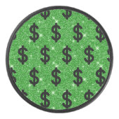 Black Dollar Sign Money Entrepreneur Wall Street Hockey Puck (Voorkant)