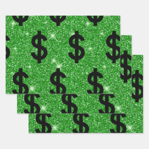 Black Dollar Sign Money Entrepreneur Wall Street Inpakpapier Vel