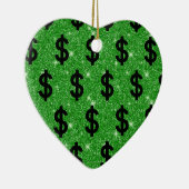 Black Dollar Sign Money Entrepreneur Wall Street Keramisch Ornament (Rechts)