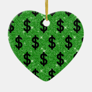 Black Dollar Sign Money Entrepreneur Wall Street Keramisch Ornament
