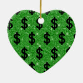 Black Dollar Sign Money Entrepreneur Wall Street Keramisch Ornament (Achterkant)