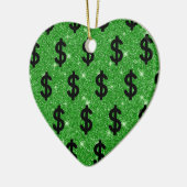 Black Dollar Sign Money Entrepreneur Wall Street Keramisch Ornament (Links)