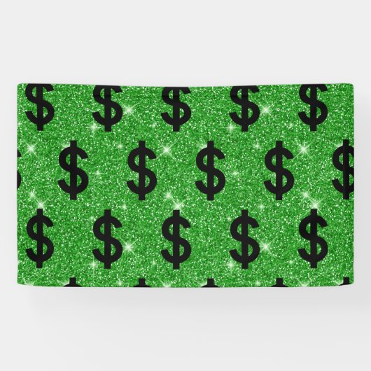 Black Dollar Sign Money Entrepreneur Wall Street Spandoek (Horizontaal)
