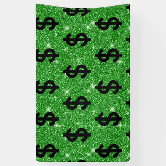 Black Dollar Sign Money Entrepreneur Wall Street Spandoek (Verticaal)