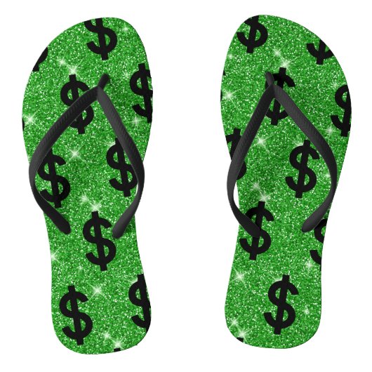 Black Dollar Sign Money Entrepreneur Wall Street Teenslippers (Voetbed)