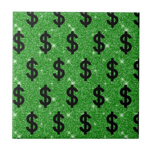 Black Dollar Sign Money Entrepreneur Wall Street Tegeltje (Voorkant)