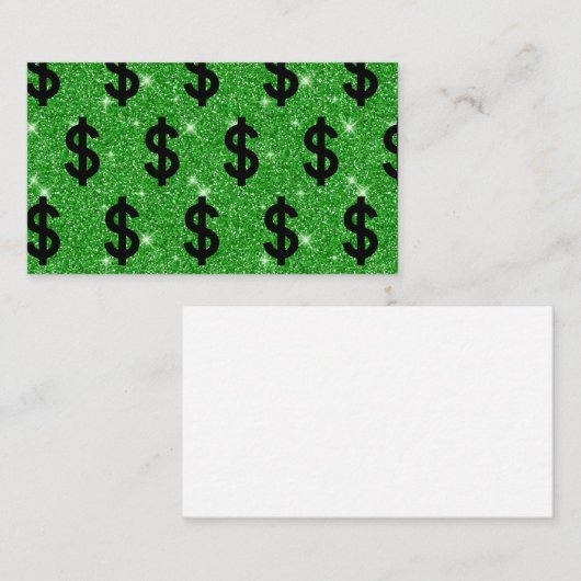 Black Dollar Sign Money Entrepreneur Wall Street Visitekaartje (Voorkant / Achterkant)
