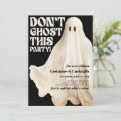 Black Don't Ghost This Party Grappig Halloween Kaart (Staand voorkant)