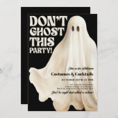 Black Don't Ghost This Party Grappig Halloween Kaart (Voorkant / Achterkant)