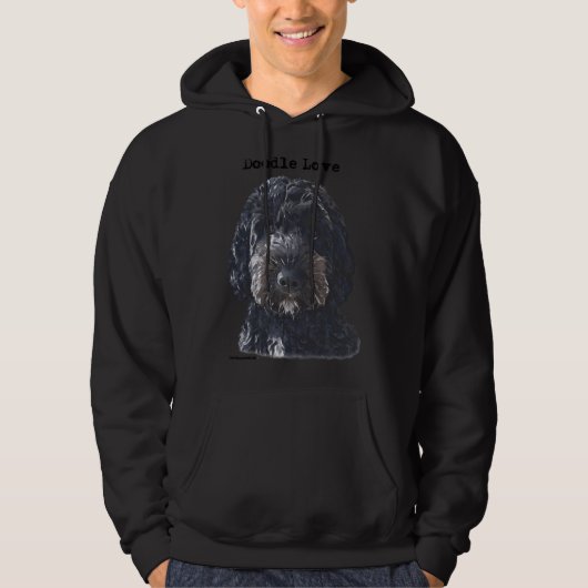 Black Doodle Dog Hoodie (Voorkant)
