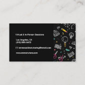 Black Doodle English Writing Tutor Modern  Visitekaartje (Achterkant)