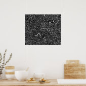 'Black Doodle' Oorspronkelijke kunsttekening Poster (Keuken)