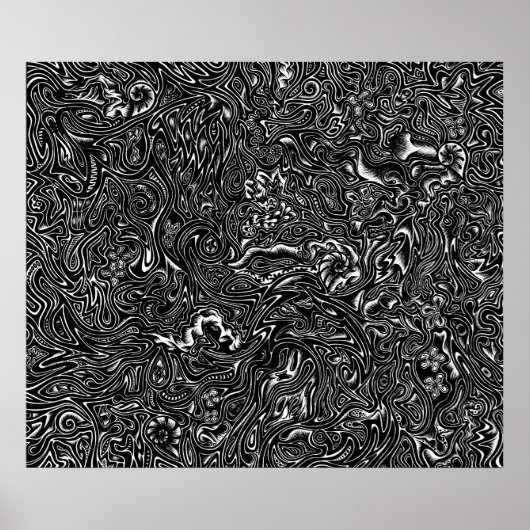 'Black Doodle' Oorspronkelijke kunsttekening Poster (Voorkant)
