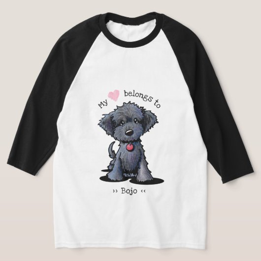 Black Doodle Pup My Heart behoort T-Shirt (Laagn)
