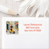 Black Doodle Riding Scooter European City Streets Etiket (Insitu)