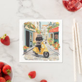 Black Doodle Riding Scooter European City Streets Servet (Insitu)