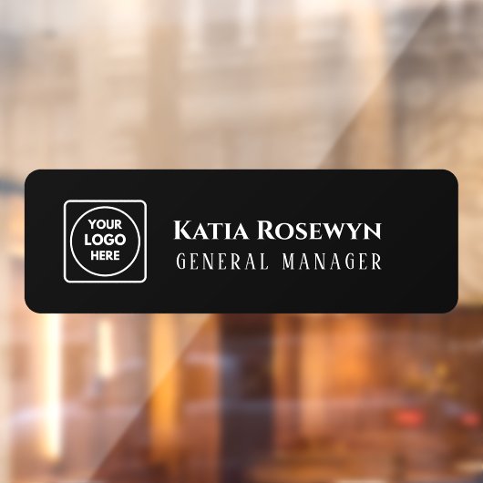 Black Door Cling | Aangepast Logo-vensterteken Raamsticker (Vel 2)