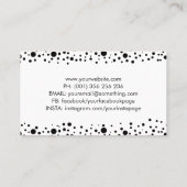 Black Dot Art Splatter Camera Shutter Visitekaartje (Achterkant)