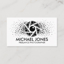 Black Dot Art Splatter Camera Shutter Visitekaartje