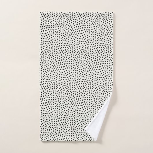 Black Dot Pattern Bad Handdoek (Handdoek)