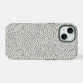 Black Dot Pattern iPhone 15 Case (Achterkant horizontaal)