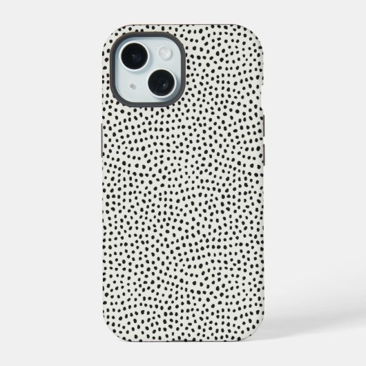 Black Dot Pattern iPhone 15 Case (Achterkant)