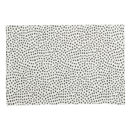 Black Dot Pattern Kussensloop (Voorkant-Rechts)