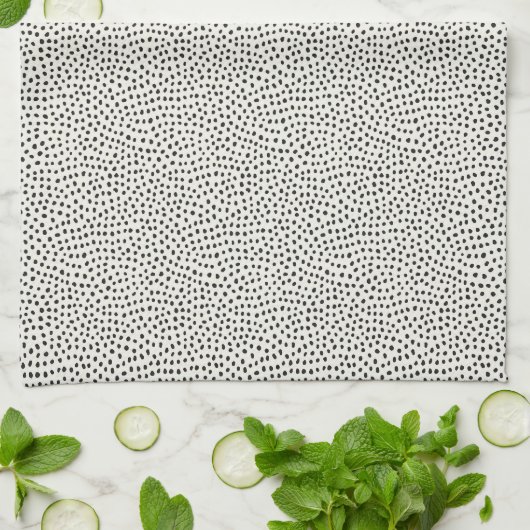 Black Dot Pattern Theedoek (Gevouwen)