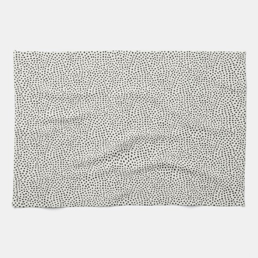 Black Dot Pattern Theedoek (Horizontaal)