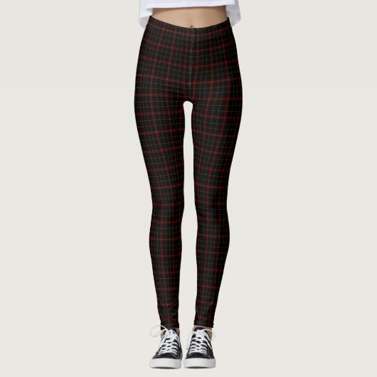 Black Double Red Yellow Small Tartan Pset Leggings (Voorkant)