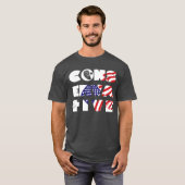 Black Dove Cross US Flag Pro Life Conservative T-shirt (Voorkant volledig)