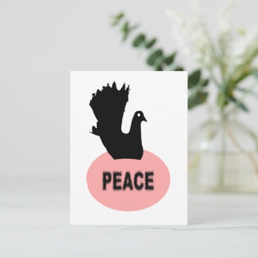Black Dove Peace Briefkaart (Staand voorkant)