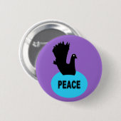 Black Dove Peace Button (Voorkant /achterkant)