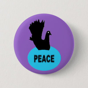 Black Dove Peace Button