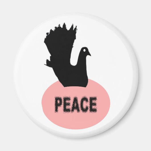 Black Dove Peace Magnet (Voorkant)