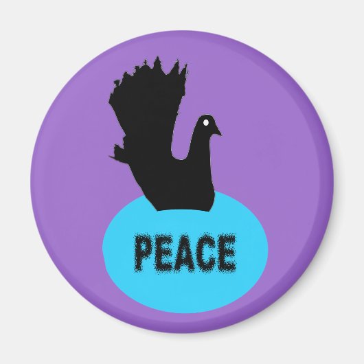 Black Dove Peace Magnet (Voorkant)
