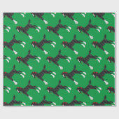 Black Draft Horse Foal Kerstmis Cadeaupapier (Vlak)