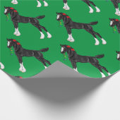 Black Draft Horse Foal Kerstmis Cadeaupapier (Hoek)