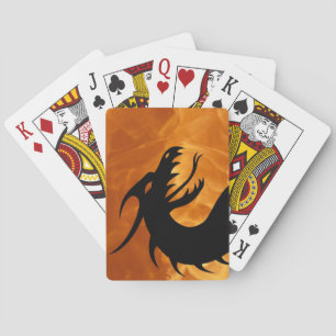 Black Dragon Ademend Vuur Vlam Pokerkaarten
