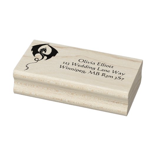 Black Dragon Adres Bruiloft Rubberstempel (Stempel)
